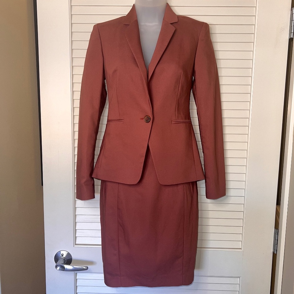 Express Dusty Pink Two Piece Set: One Button Blazer + Pencil Skirt | Size: 00